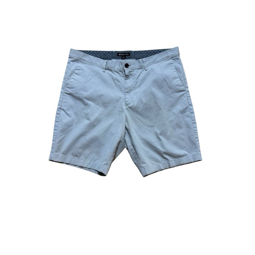 Michael Kors Mens Gray Flat Front Shorts Size 38 9” Inseam Stretch